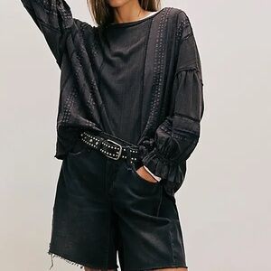 We The Free Charcoal Long Sleeve Top